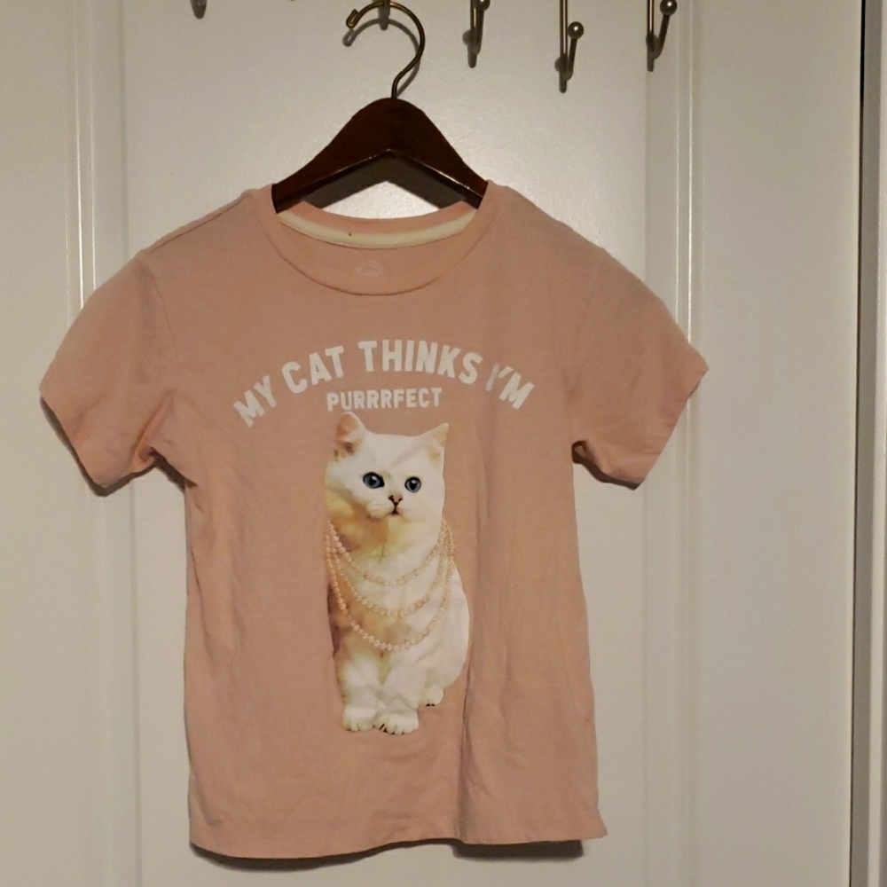 Pink Cat Graphic T-Shirt